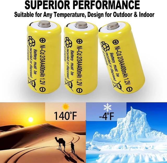 Alt view image 7 of 7 - 10Pcs NiCAD 2/3AA Size 400mAh 1.2V Rechargeable Solar Lights Batteries