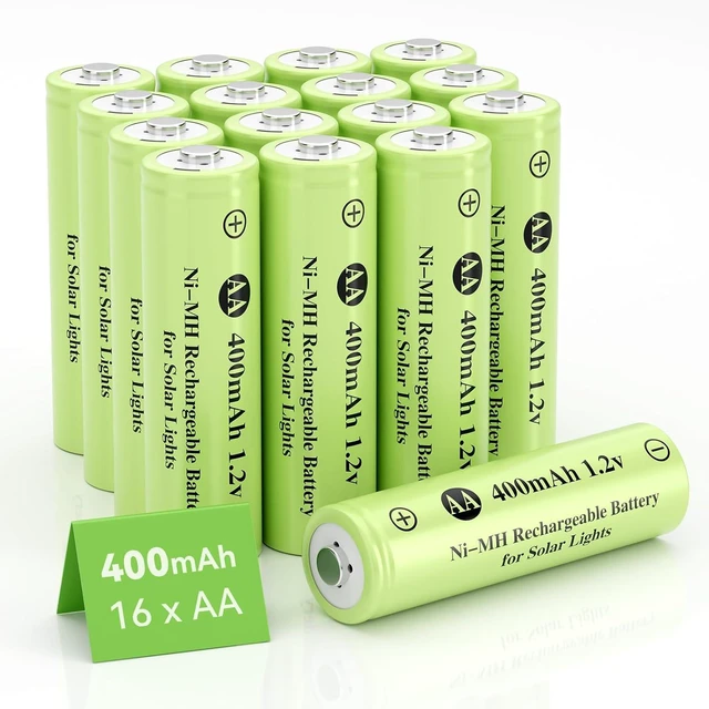 Main image of Rechargeable Solar AA 400mAh Batteries for Outdoor Solar Lights