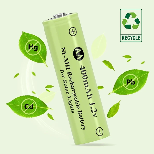 Alt view image 4 of 7 - Rechargeable Solar AA 400mAh Batteries for Outdoor Solar Lights
