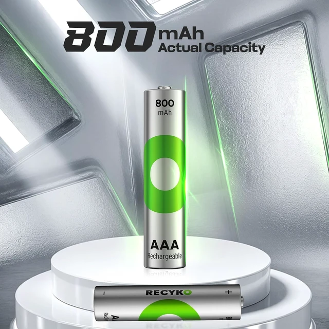 Alt view image 3 of 7 - Rechargeable AAA Batteries 800mAh Pre-Charged Re-use 1000+ Times Retains Power After 6 Years Rechargeable NiMH Battery AAA Pack of 24