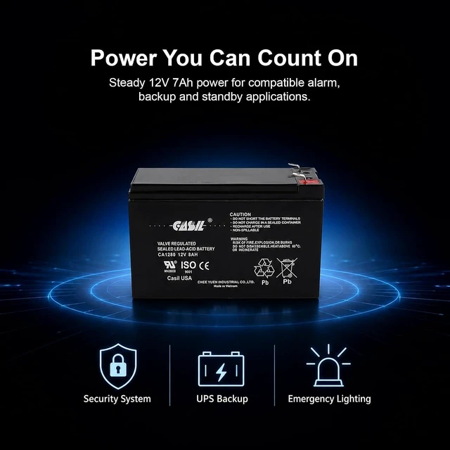 Alt view image 5 of 7 - Casil 12V 8Ah Replacement Battery Compatible with APC Back-UPS ES BE550G 2 Pack (I)