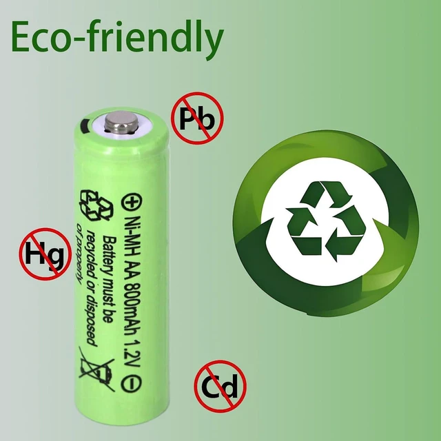Alt view image 5 of 7 - 16 Pack AA 800mAh 1.2V Ni-MH Rechargeable Batteries for Solar Lights