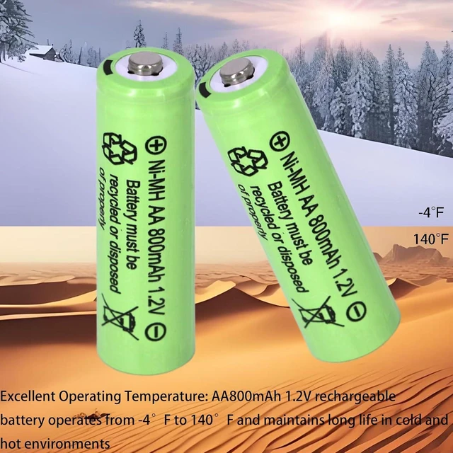 Alt view image 7 of 7 - 16 Pack AA 800mAh 1.2V Ni-MH Rechargeable Batteries for Solar Lights