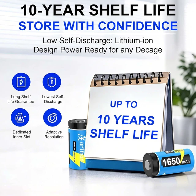 Alt view image 6 of 7 - A Artman 20 Pack CR123A 3V Lithium Battery, 1650mAh Non-Rechargeable