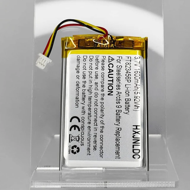 Alt view image 7 of 7 - DC 3.7V 1600mAh 803450 FT823456P Rechargeable Polymer Lithium Battery for Steelseries Arctis 9 Wireless Gaming Headset Battery Replacement