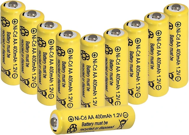 Main image of Doule A 400mAh 1.2V NiCd Rechargeable AA Batteries for Solar Light 10 Packs