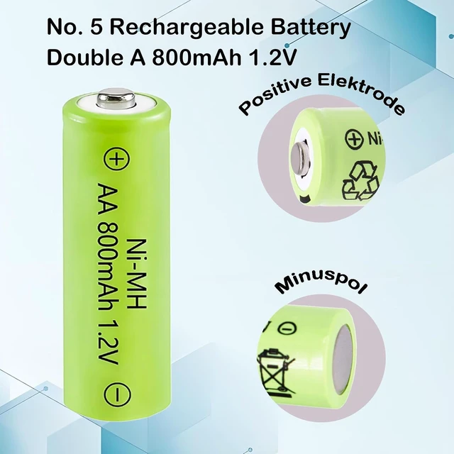 Alt view image 6 of 7 - NIMH Rechargeable 1.2v AA 800mAh Solar Lawn Batteries Pre-Charged