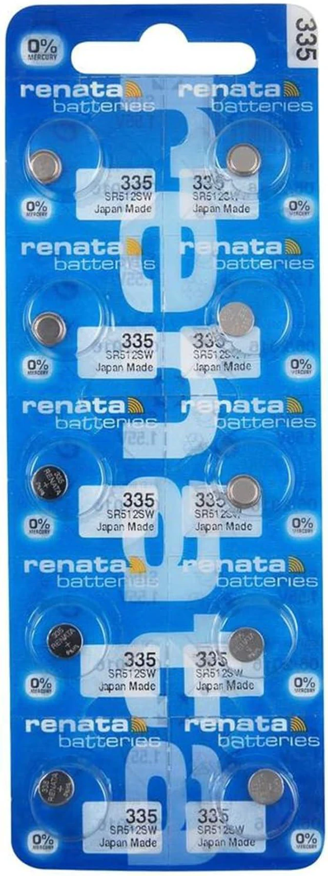 Main image of Renata 335 SR512SW Batteries - 1.55V Silver Oxide 335 Watch Battery (10 Count)
