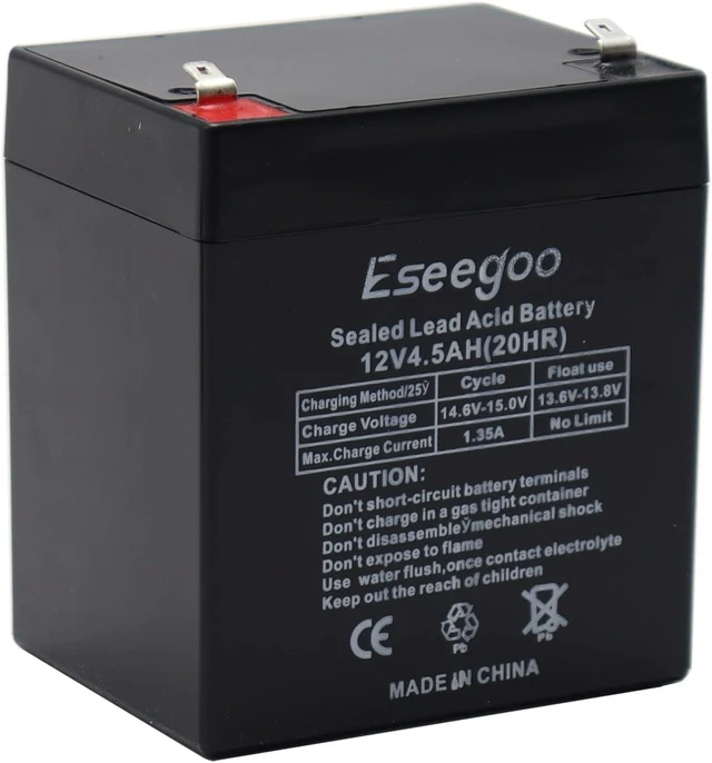 Main image of 12V 4.5AH Rechargeable Sealed Lead Acid (SLA) Battery Replace 12 Volt 4AH 5AH for Alarm System, Home Security