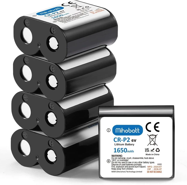 Main image of 5-Pack CR-P2 Battery, 6V 1650mAh Lithium Replacement