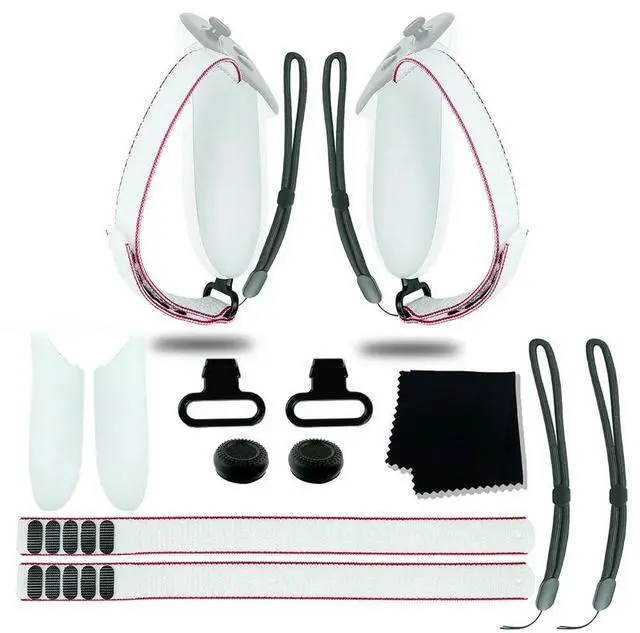 Alt view image 3 of 4 - Accessories Pack Adjustable Active Straps Replacement Kit l Ring Buckle Joystick Caps for Quest 3 VR Controller Grips