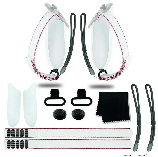 Alt view image 2 of 4 - For Quest 3 VR Headset Accessories Set Cover Adjustable Wrist Strap Silicone Active Straps Lens Cloth Joystick Caps
