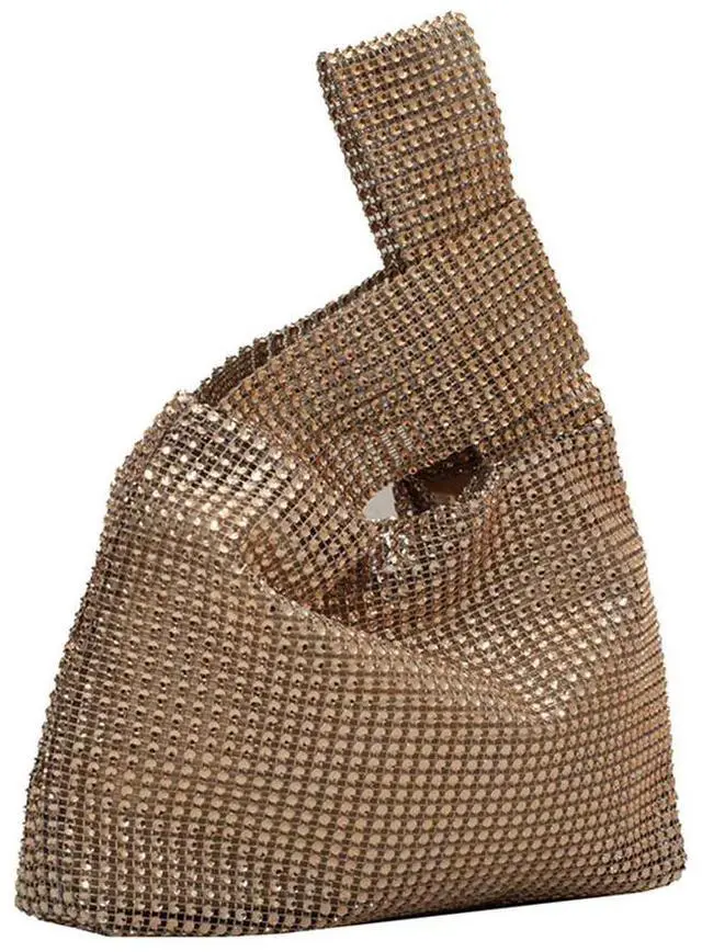 Main image of Women Fashion Sequin Bag Solid Color Rhinestone Bling Wristlet Bag Versatile Small Luxury Clutch Female Evening Party Handbag