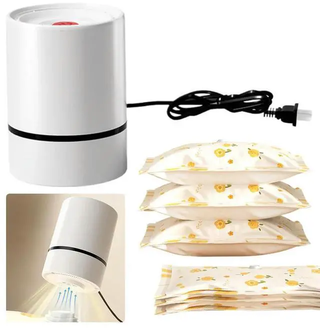 Alt view image 5 of 7 - Vacuum Compression Bag Pump Space Saver Travel Vacuum Bag Suction Pump Clothes Bag Electric Air Pump for Household Use