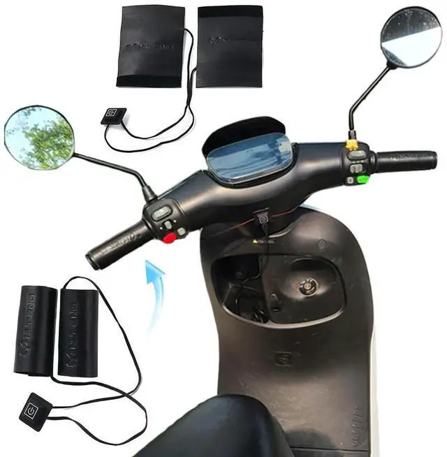 Main image of Heated Motorcycle Handlebar Grips Warmer USB Anti Slip Scooter Moped Bar Hand Warmer 6 Gear Waterproof with Switch Hot Handlebar