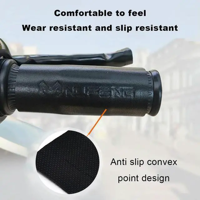 Alt view image 3 of 4 - Heated Motorcycle Handlebar Grips Warmer USB Anti Slip Scooter Moped Bar Hand Warmer 6 Gear Waterproof with Switch Hot Handlebar