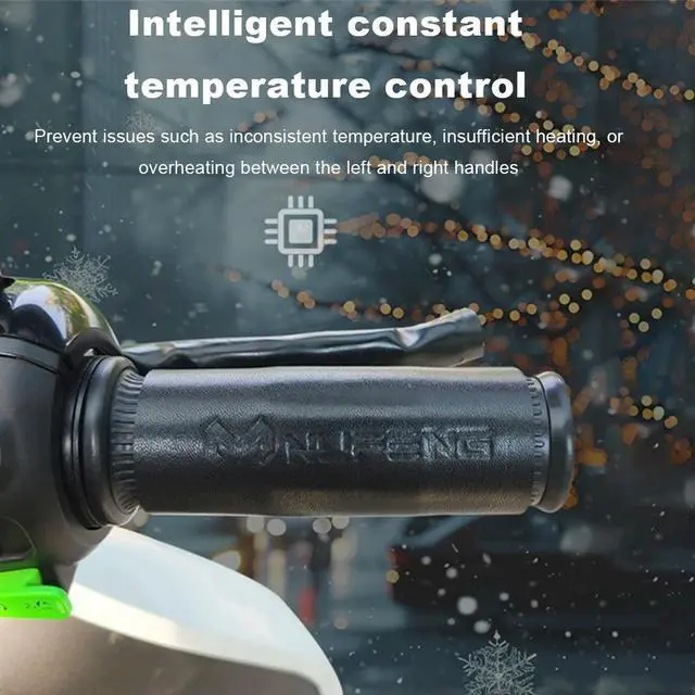 Alt view image 4 of 4 - Heated Motorcycle Handlebar Grips Warmer USB Anti Slip Scooter Moped Bar Hand Warmer 6 Gear Waterproof with Switch Hot Handlebar