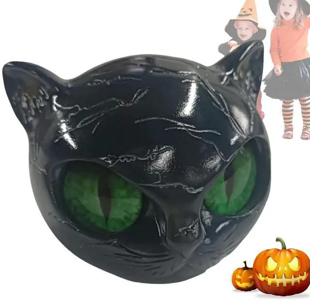 Alt view image 4 of 4 - Resin Cat Head Figurine Carved Healing Luxury Black Cat Sculpture Lucky Cats Figurines Sculpture for Home Decor