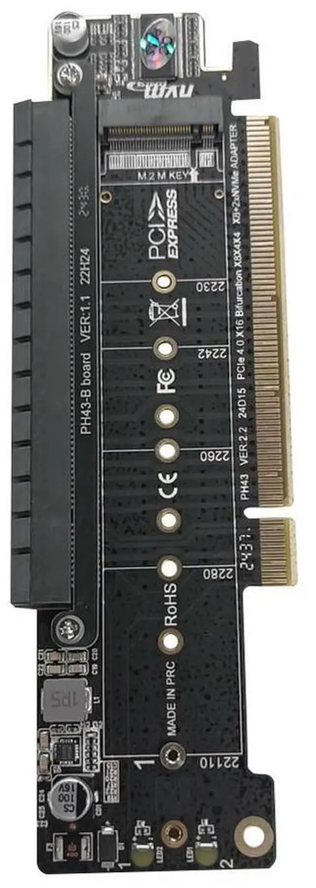 Alt view image 2 of 4 - PCIe X16 To X8+X4+X4 Expansion Riser Card Extended Card Support 2280/2260/2242/2230 SSD Adapter Card Expansion Card