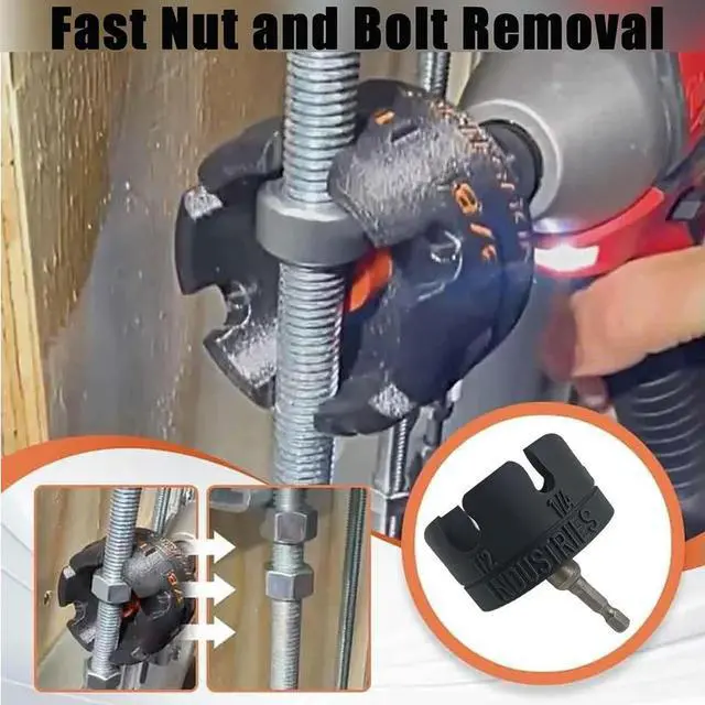 Alt view image 4 of 4 - Nut Zip Drill Attachment Multifunction Nut Drill Bit Socket Slotted Wing Nut Spinning Drive Kit for Fast Nut and Bolt Removal
