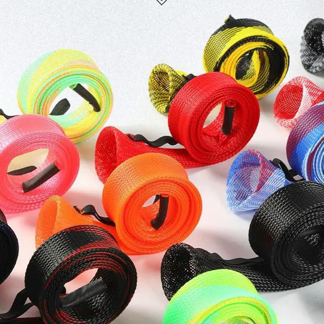 Alt view image 3 of 4 - 6Pcs Fishing Rod Cover with Elastic Rope Fishing Spinning Rod Socks Breathable Braided Mesh Rod Cover Fishing Tool Accessories