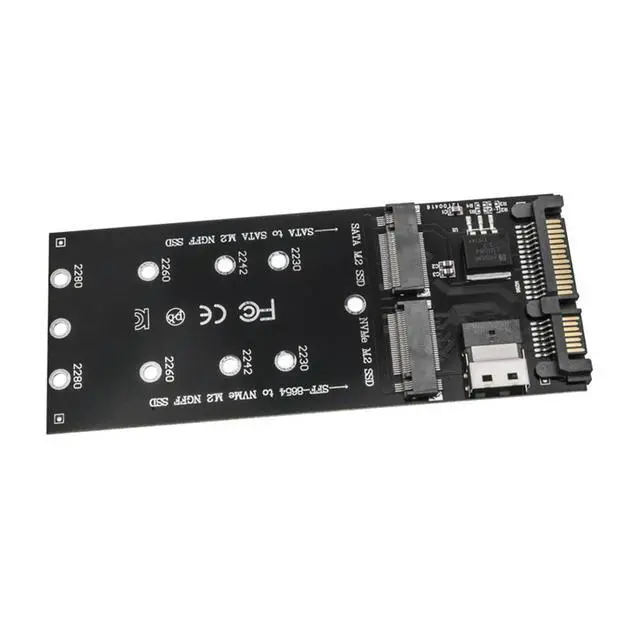 Alt view image 5 of 7 - M.2 To SATA Adapter SFF-8654 To M2 NVME SSD 22Pin SATA To M2 Expansion Card Converter Riser Board for Computer Mainboard