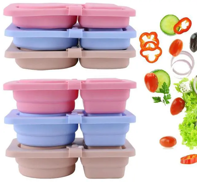 Alt view image 5 of 7 - 3Pcs 2 Compartment Condiment Containers Leakproof Portion Cups Multi-Function Sauce Seasoning Container for Travel Office Picnic