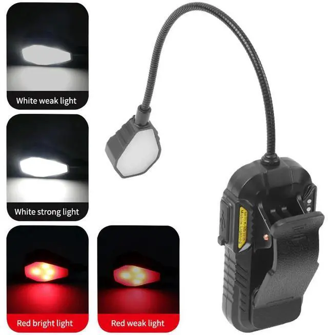 Alt view image 6 of 7 - Clip on Light Rechargeable Reading Lamp with Motion Sensor Clip on Lamp with Power Indicator for Reading Camping Fishing
