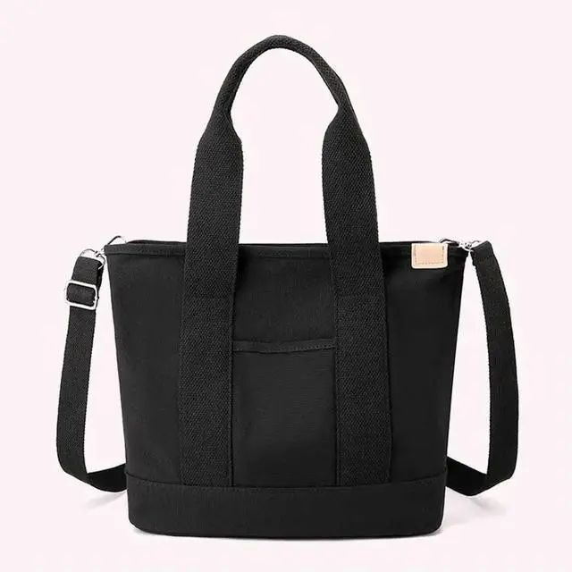 Alt view image 4 of 4 - Women Crossbody Bag Large Capacity Canvas Underarm Bag Adjustable Strap Multi-compartment Lightweight Make Up Cosmetic Bag