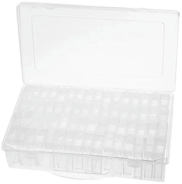 Main image of 64 Grid Transparent Plastic Box for Diamond Painting Rhinestones Beads Organizer Box for Beads Jewelry Crafts & Nail Art
