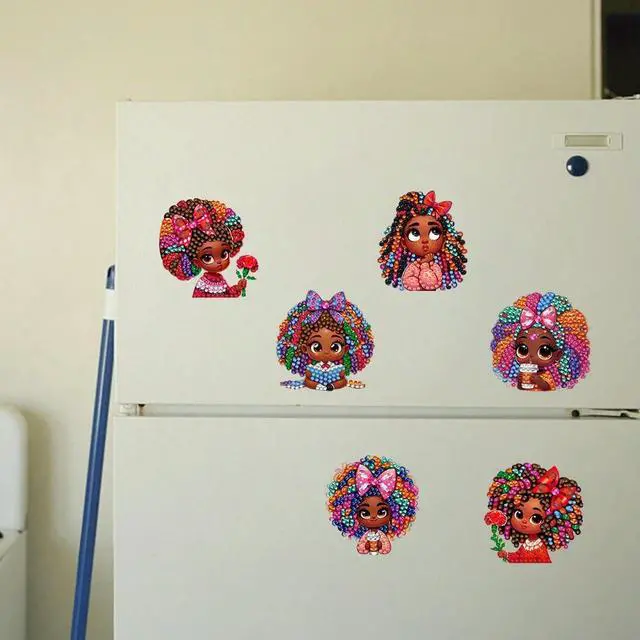 Alt view image 3 of 4 - 6Pcs Acrylic Special Shape Turkey Diamond Art Magnets Decals Diamond Painting Refrigerator Magnet Diamond Painting Fridge Magnet