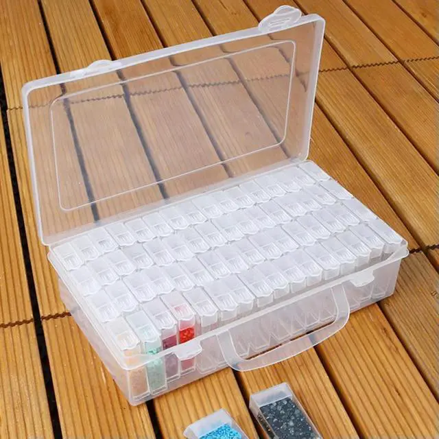 Alt view image 2 of 4 - 64 Grid Transparent Plastic Box for Diamond Painting Rhinestones Beads Organizer Box for Beads Jewelry Crafts & Nail Art