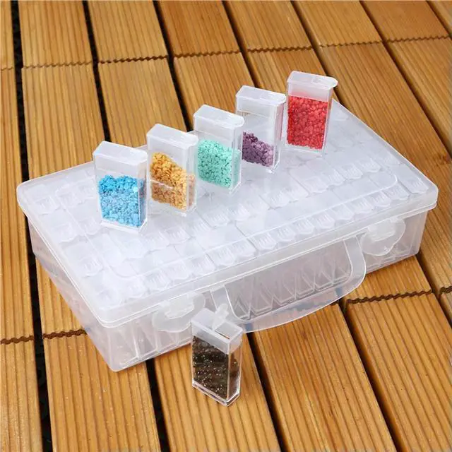 Alt view image 4 of 4 - 64 Grid Transparent Plastic Box for Diamond Painting Rhinestones Beads Organizer Box for Beads Jewelry Crafts & Nail Art