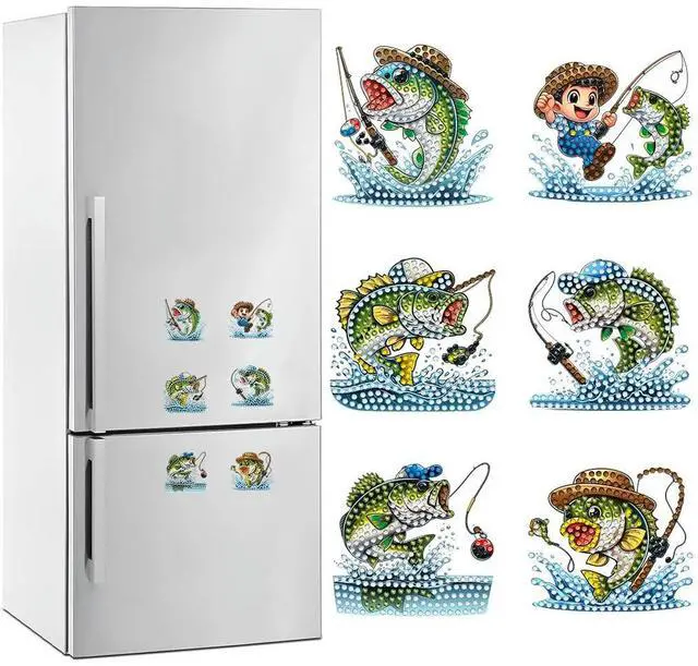 Main image of 6Pcs Acrylic Special Shape Turkey Diamond Art Magnets Decals Diamond Painting Refrigerator Magnet Diamond Painting Fridge Magnet