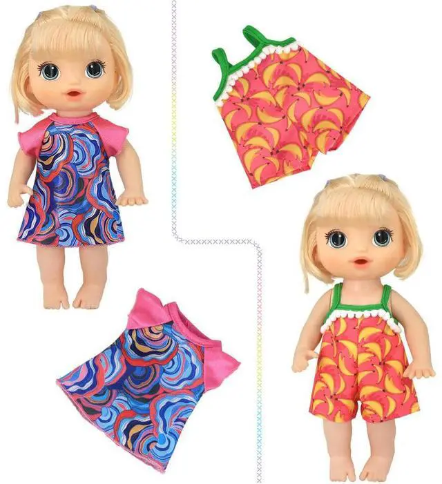 Alt view image 2 of 4 - 12Pcs Baby Doll Clothes Doll Dresses Jumpsuit Swimsuit Colorful Girl Doll Princess Dress Dolls Outfits Alive Doll Accessories