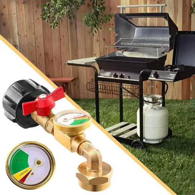 Alt view image 7 of 7 - QCC1 Propane Refill Elbow Adapter with Valve and Gauge Propane Refill Pressure Adapter for Camping Grill 1LB Bottle Refilled