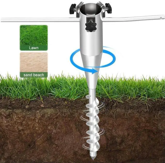 Alt view image 2 of 4 - Beach Umbrella Sand Anchor No Dig l Umbrella Stand Heavy Duty Portable Umbrella Anchor Base for Patio Umbrella Base