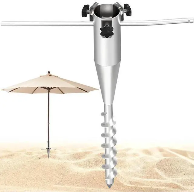 Alt view image 3 of 4 - Beach Umbrella Sand Anchor No Dig l Umbrella Stand Heavy Duty Portable Umbrella Anchor Base for Patio Umbrella Base