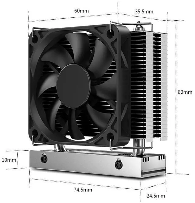 Alt view image 4 of 4 - 1-5PCS M.2-THREE M2 2280 Solid State Hard Disk Heat Sink with Fan SSD Radiator PC Aluminum Heatsink Cooling Thermal Pad