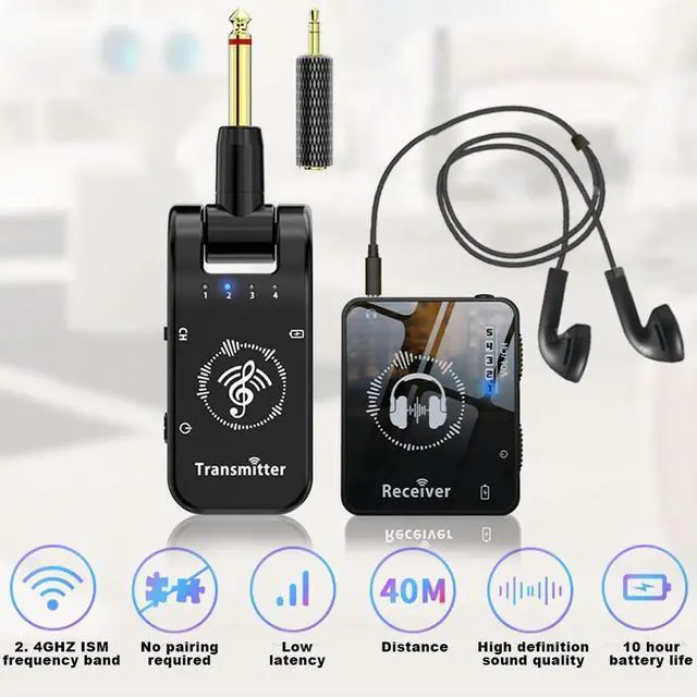 Alt view image 3 of 4 - Wireless In-Ear Monitor System Rechargeable Transmitter Receiver 40M Transmission for Studio Band Rehearsal Live Performance