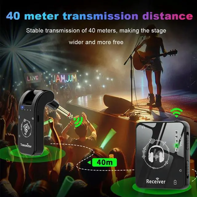 Alt view image 4 of 4 - Wireless In-Ear Monitor System Rechargeable Transmitter Receiver 40M Transmission for Studio Band Rehearsal Live Performance