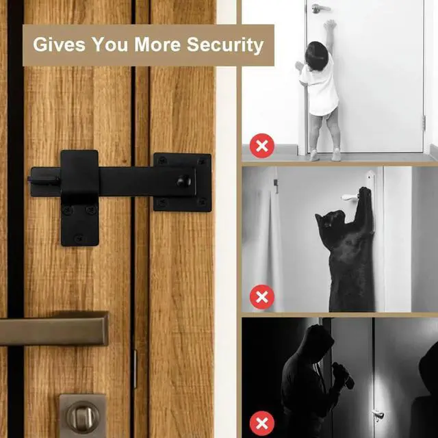 Alt view image 4 of 4 - Barn Door Flip Latch Lock Heavy Duty Farm Flip Fence Gate Latch Barn Door Lock Hardware for Security & Privacy