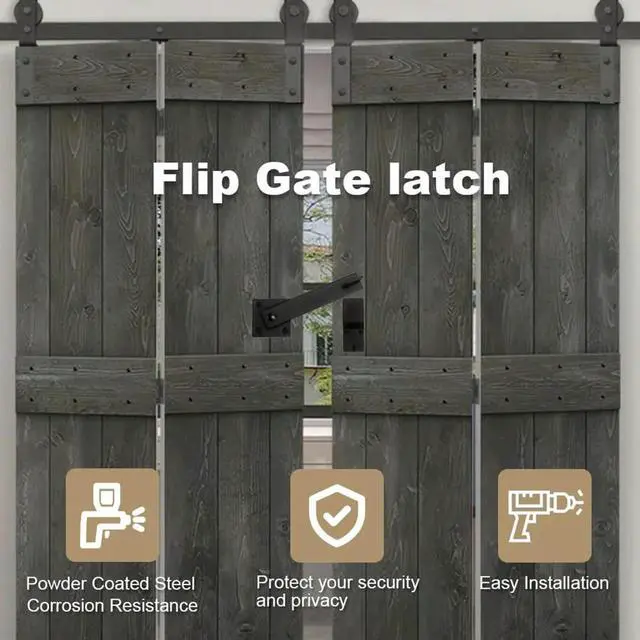 Alt view image 3 of 4 - Barn Door Flip Latch Lock Heavy Duty Farm Flip Fence Gate Latch Barn Door Lock Hardware for Security & Privacy