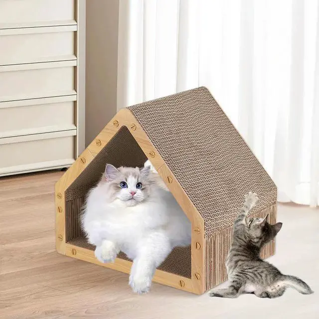 Alt view image 4 of 4 - Cat Scratcher House Vertical Cat Scratcher Scratching Board Pad for Indoor Cats