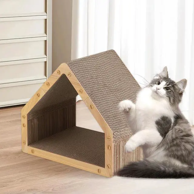 Alt view image 3 of 4 - Cat Scratcher House Vertical Cat Scratcher Scratching Board Pad for Indoor Cats