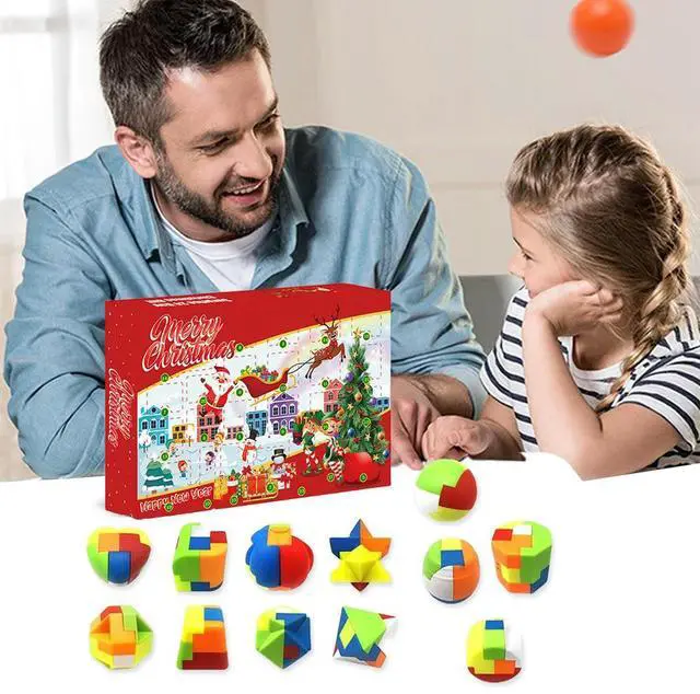 Alt view image 3 of 4 - Christmas Advent Calendar 24 Pcs l & Plastic Puzzle Family Brain Challenge Games Toys Xmas Gifts for Boys Girls Teens Adults