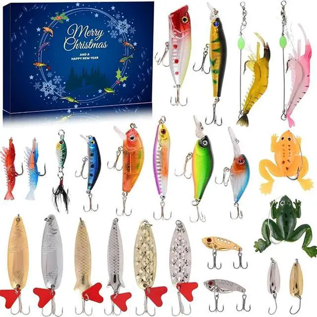 Alt view image 2 of 4 - Christmas Fish Bait Advent Calendars Creative Fishing Tackle Countdown Calendar Box Festival Theme Xmas Surprise Gift for Fisher