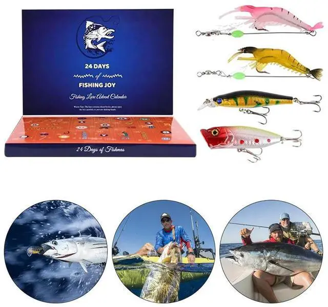 Alt view image 4 of 4 - Christmas Fish Bait Advent Calendars Creative Fishing Tackle Countdown Calendar Box Festival Theme Xmas Surprise Gift for Fisher
