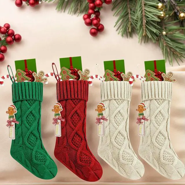 Alt view image 2 of 4 - Personalized Christmas Stocking Large Capacity Stocking Gift Bag Wear Resist Xmas Stocking Candy Bag for Home Xmas Tree Ornament