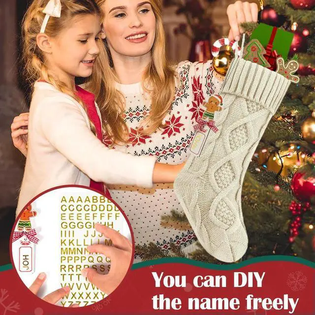 Alt view image 4 of 4 - Personalized Christmas Stocking Large Capacity Stocking Gift Bag Wear Resist Xmas Stocking Candy Bag for Home Xmas Tree Ornament